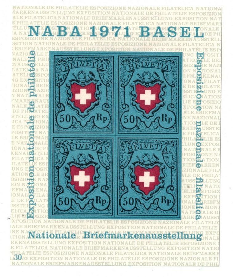 Tutti i francobolli: Gedenkblock NABA 1971 BASEL (Block 30) – Usato da Frauenfeld venduto da POML