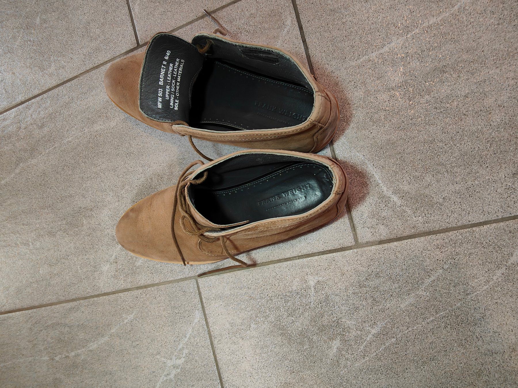 Scarpe da uomo: Eleganter halbhoher Lederschuh von Frank Wright, Gr. 40 – Usato da Mels venduto da velo-city 1