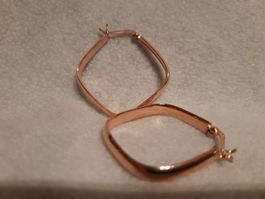 Creolen Sterling Silber 925 - Rose Gold Quadrat 30mm