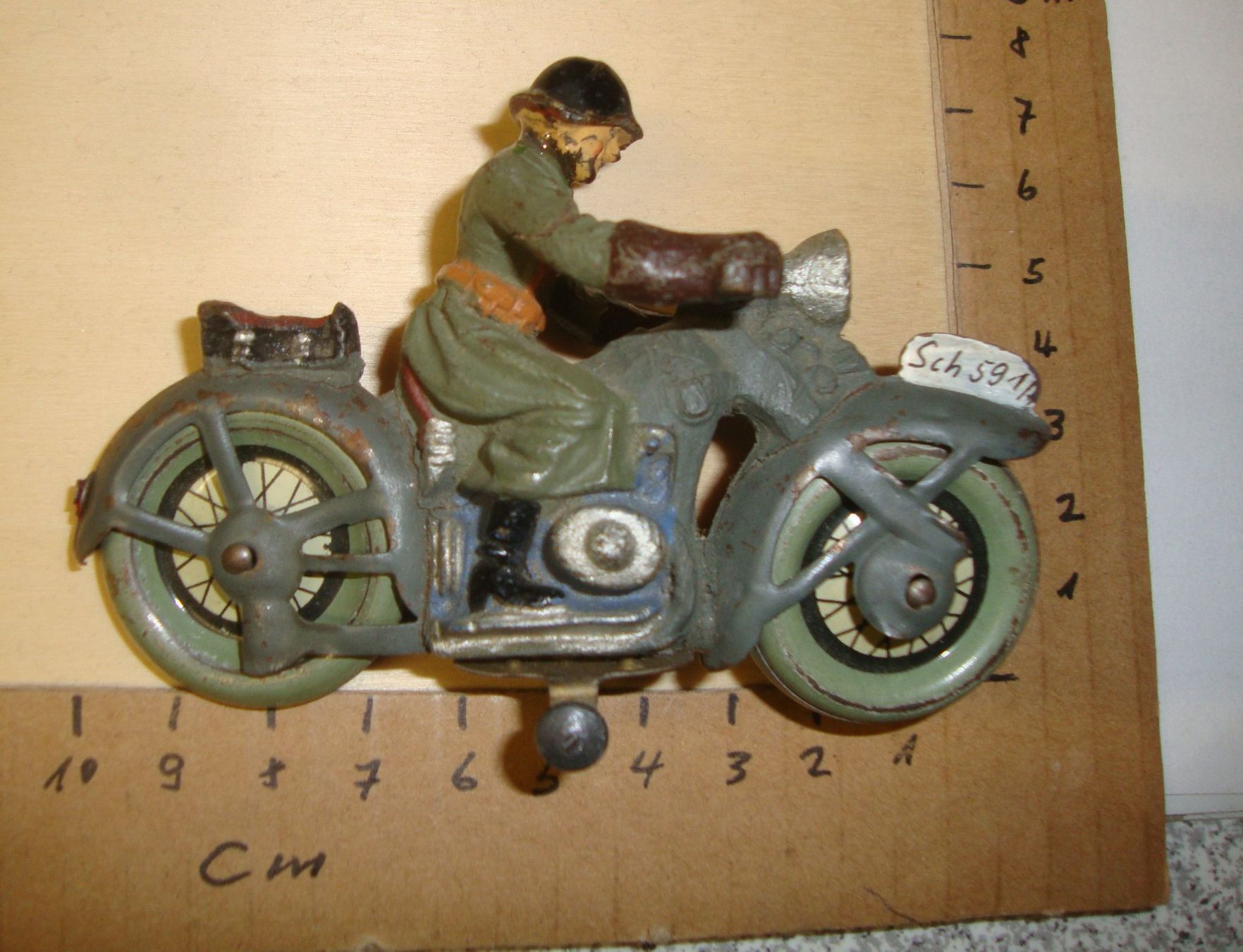 Statuette: Motorradfahrer 2.WK, Soldat, Elastolin? und Blech Kradfahrer – Usato da Winterthur venduto da halle07 4
