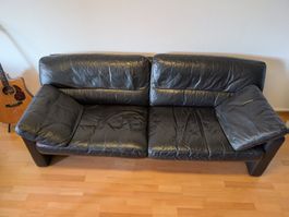 Hochwertige Ledersofas 3er & 2er Schwarz gebraucht