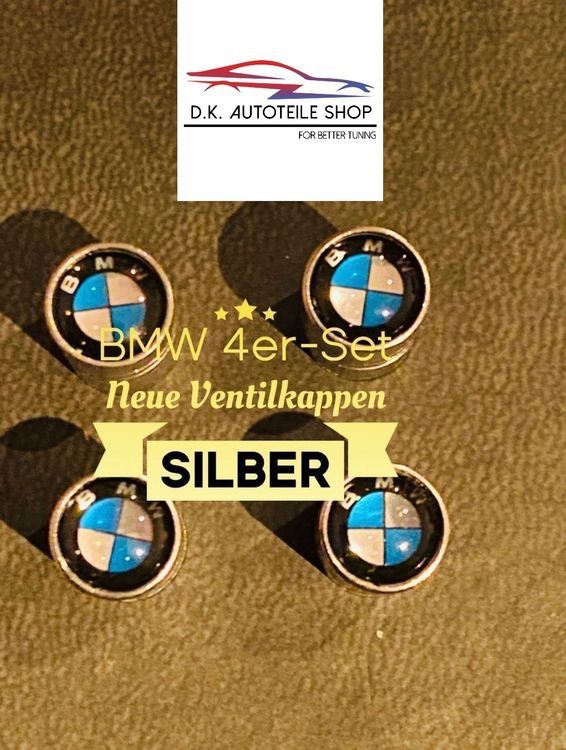 4 Stück Kronen Ventilkappen Auto & Fahrrad - Metall Ventilkappen Schwarz