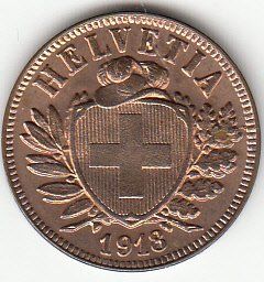 Toutes les monnaies: 2 Rappen 1918 unz/Stgl. – Neuf (Voir description) à Gossau SG par Gallus00