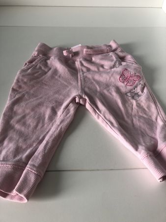 Süsse Mädchen Trainerhose Gr. 68 rosa Glitzer Schmetterling