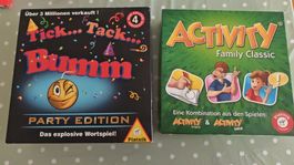 Zwei Brettspiele: Tick Tack Bumm, Activity Classic