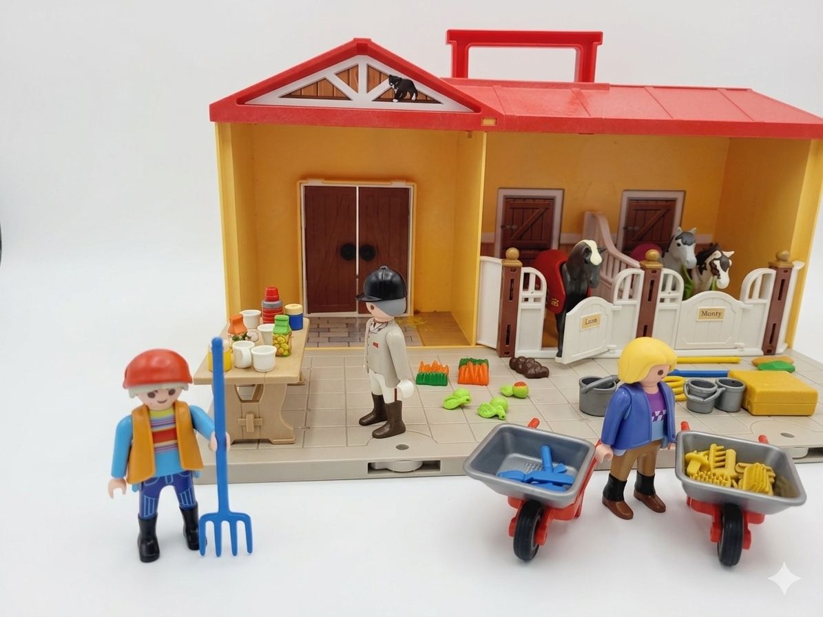 Playmobil Giocattoli: Playmobil, Reiterhof/Springreiten – Usato da Gunzwil venduto da Zappelhans 1