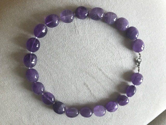 Pietre preziose: Amethyst Halskette Trommelstein 18/22 dunkel – Nuovo (secondo la descrizione) da Neu St. Johann venduto da Stewardess78 3