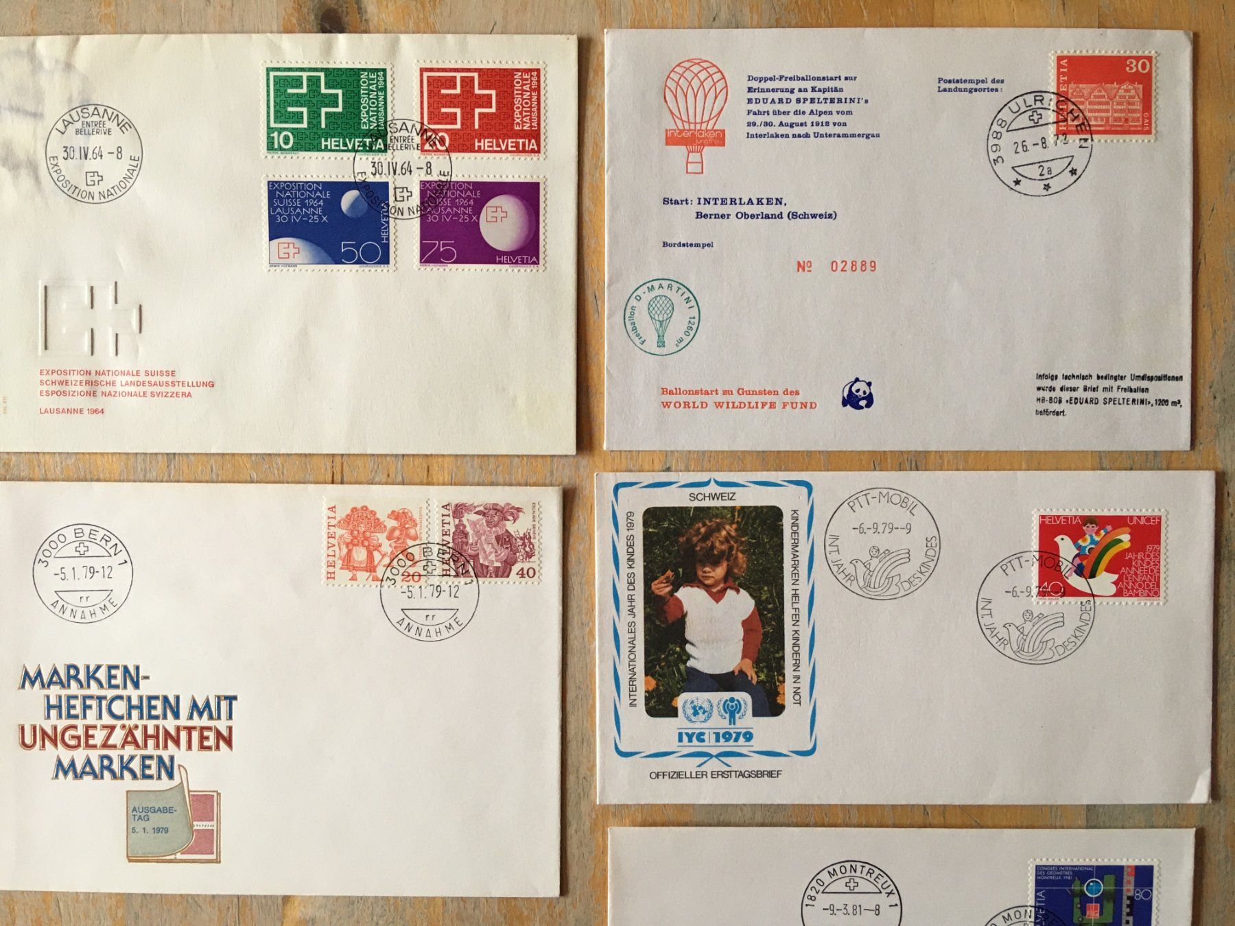 Tutti i francobolli: 5 Sonderbelege Schweiz 1964-81 – Usato da Nesslau venduto da andi_hon 2