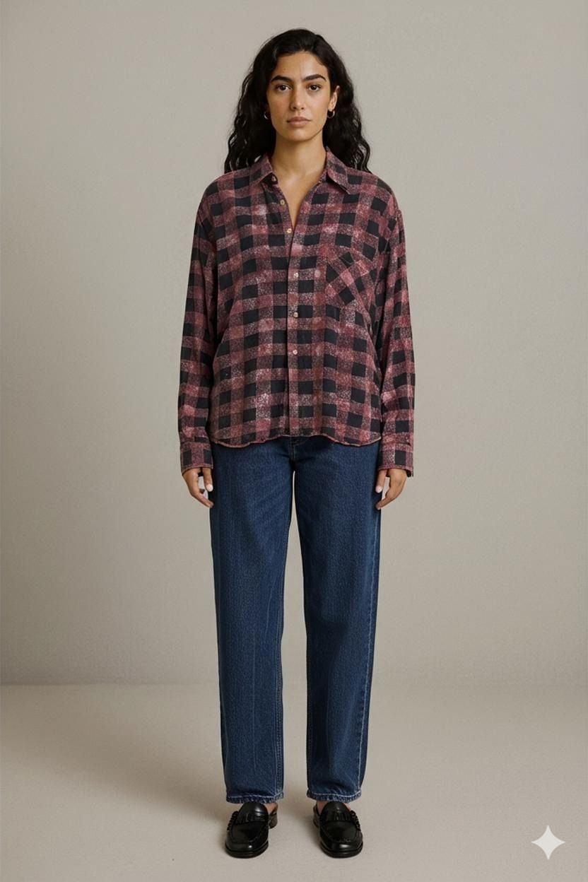 Blusen: Vintage Flanell Buffalo Check Hemd - Ripcurl – Gebraucht aus Zug von vinokilo