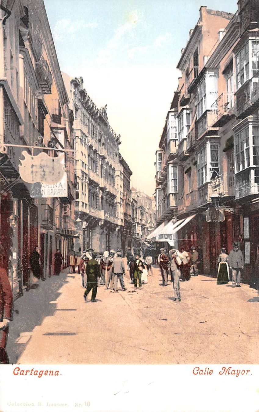 Cartoline postali: Cartagena, Calle Mayor, belebt – Usato da Ottikon b.Kemptth. venduto da Neptun1974