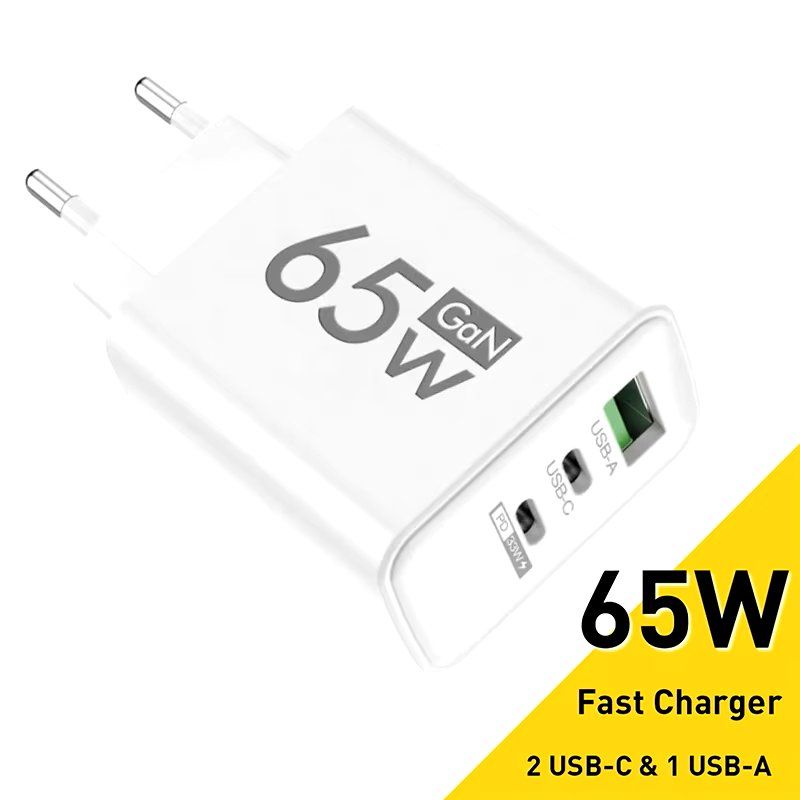 Caricabatterie: USB Ladegerät 65W 2x USB-C u. 1x USB A – Nuovo e nell'imballaggio originale da St. Niklausen OW venduto da LED-Shop
