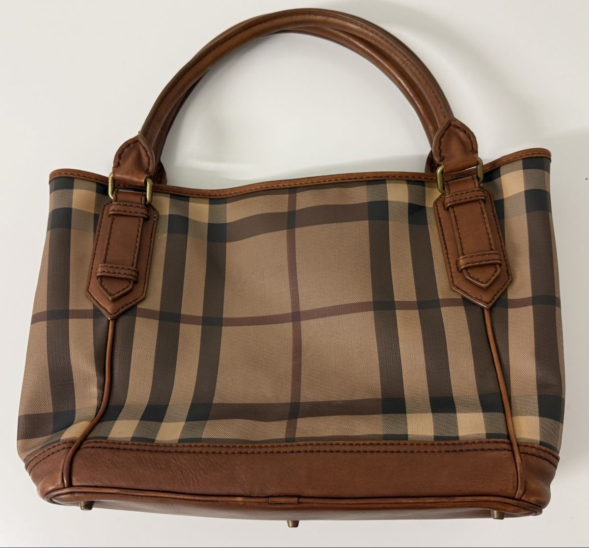 Burberry Borse da donna: Burberry Handtasche Check Nova Leder Braun – Usato da Zürich venduto da daki81 1