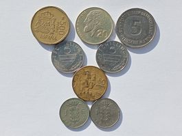 Münzen verschiedene Länder Österreich, Espana, Belgien
