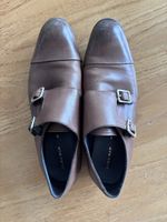 Zara Man Monk Strap Dress Shoes Brown Leather