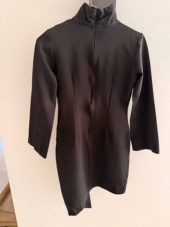 Black Mock Neck Mini Dress Size S, 