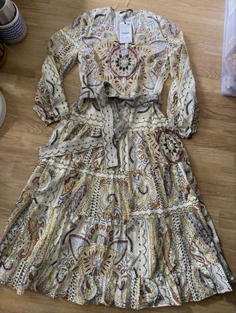Zara Boho Midi Dress, Size M, new