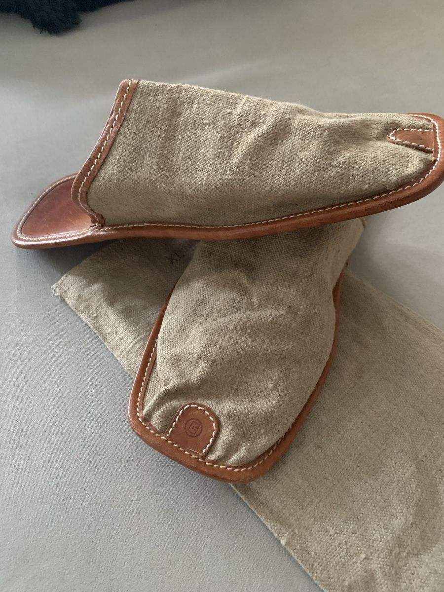 Scarpe da uomo: Maenner extravagante Leinen Pantoffel – Usato da Bergdietikon venduto da zor_856j 1