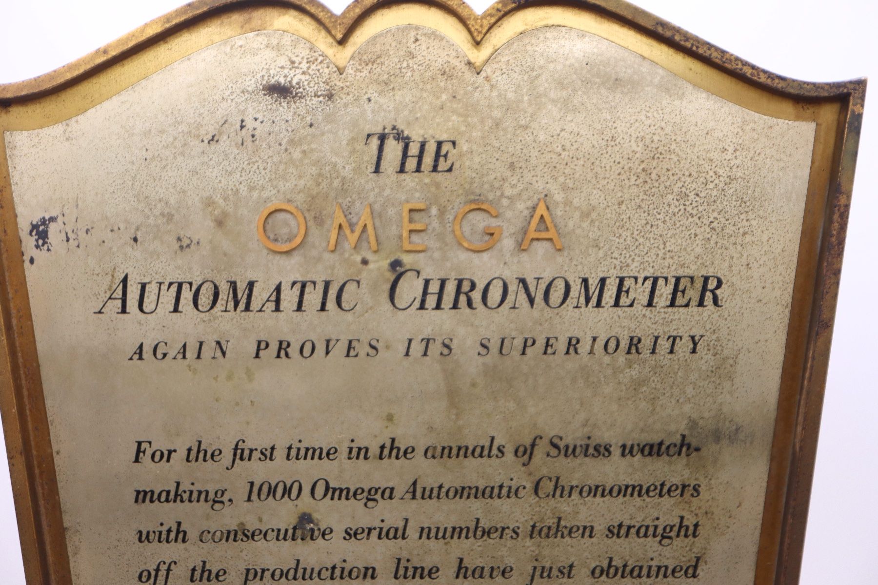 Omega Orologi: Rare - Omega Chronometer Display 1950er Messing Werbung – Usato da Zürich venduto da KE-Sales 6