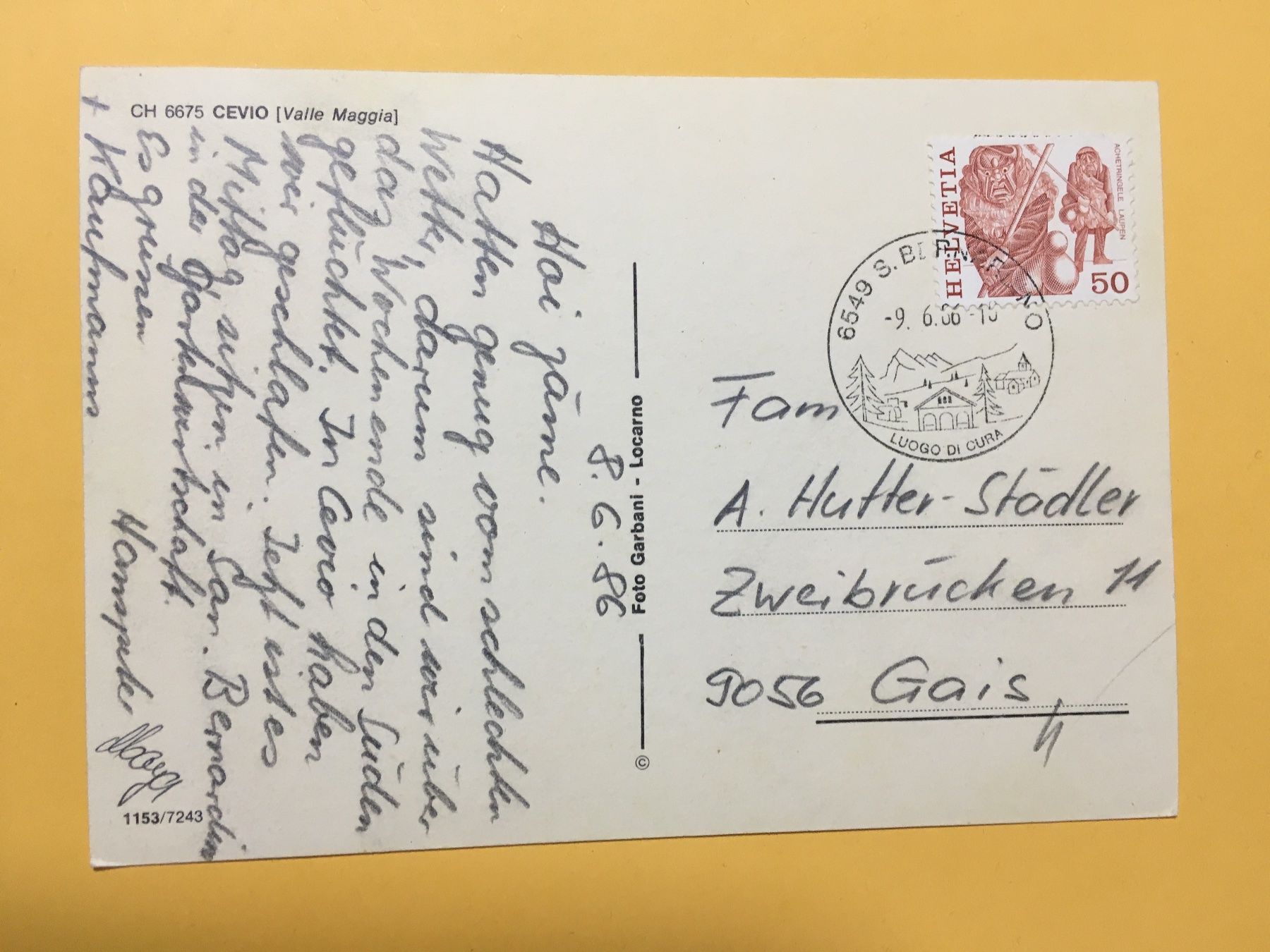 Cartoline postali: Cevio Tessin mehrbildrig 1986 – Usato da Küttigen venduto da Melisch1000 1