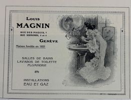 Vintage Reklame, Louis Magnin, Genève, Jugendstil, 1916