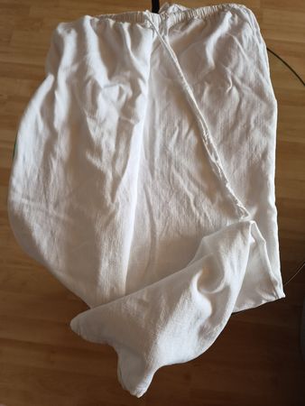 Hose Leinen/Viskose weiss mit Gummizug und Kordel Grösse S