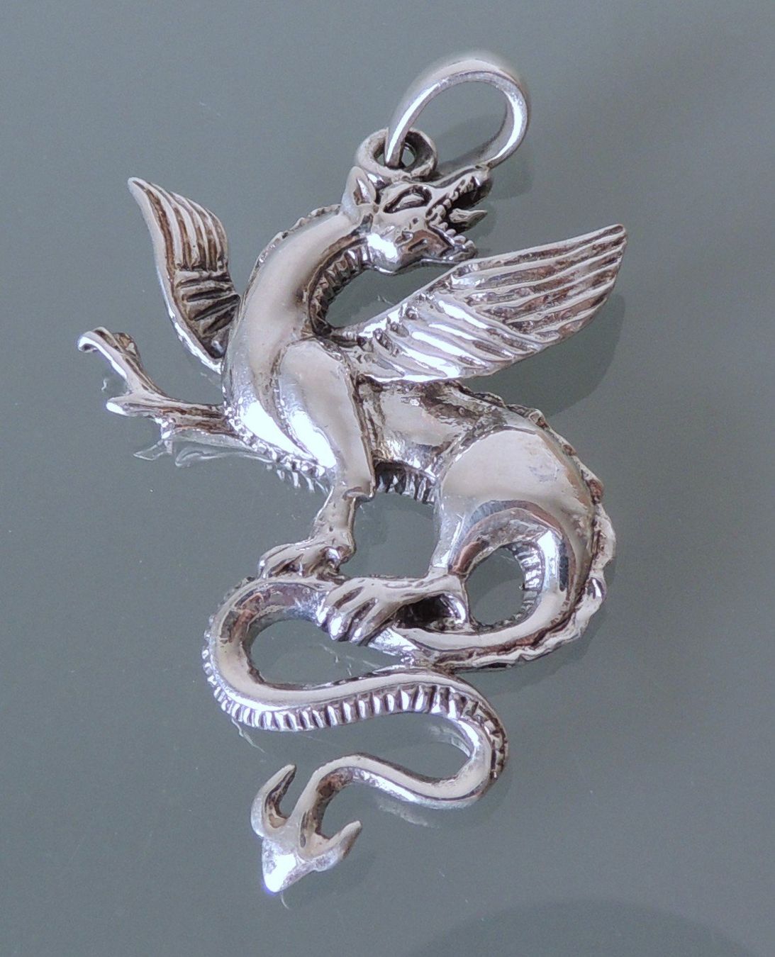 Ciondoli: Silber 925 Anhänger 45 mm Drache – Nuovo (secondo la descrizione) da Waldenburg venduto da schaller707 5