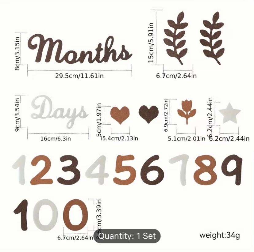 CD: 1 Set Milestone Foam Growth Numbers Months Days – Nuovo (secondo la descrizione) da Dietlikon venduto da Kitaa