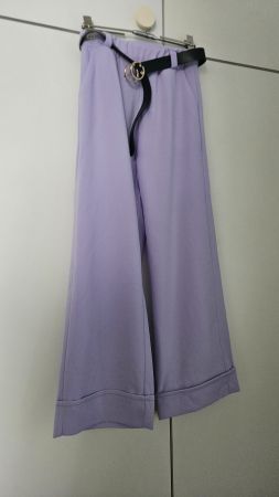 Pantaloni lilla con cintura nera poliestere tg.M