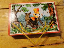 Antikes 3D Puzzle, Holzpuzzle Märchen, 50er Jahre 