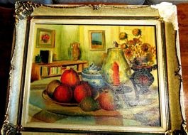 Gustav Schmied – Signiertes Stilleben, Öl auf Holz 70×65 cm