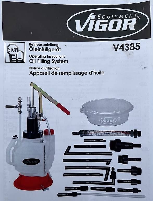 Tutti gli attrezzi: Vigor V4385N Öl Einfüllgerät mit Adapter Satz – Usato da Beinwil am See venduto da peety 1