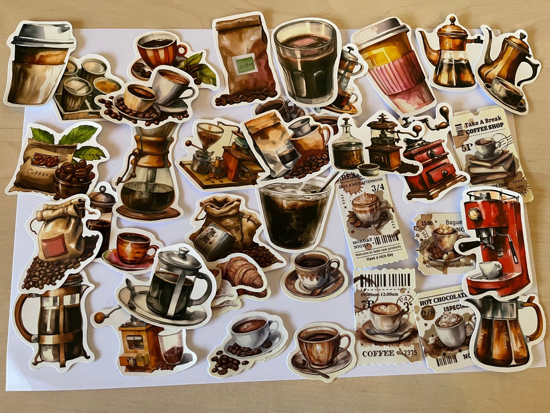 Sticker: Kaffee Sticker Set – Nuovo (secondo la descrizione) da Menziken venduto da Bastelchaos