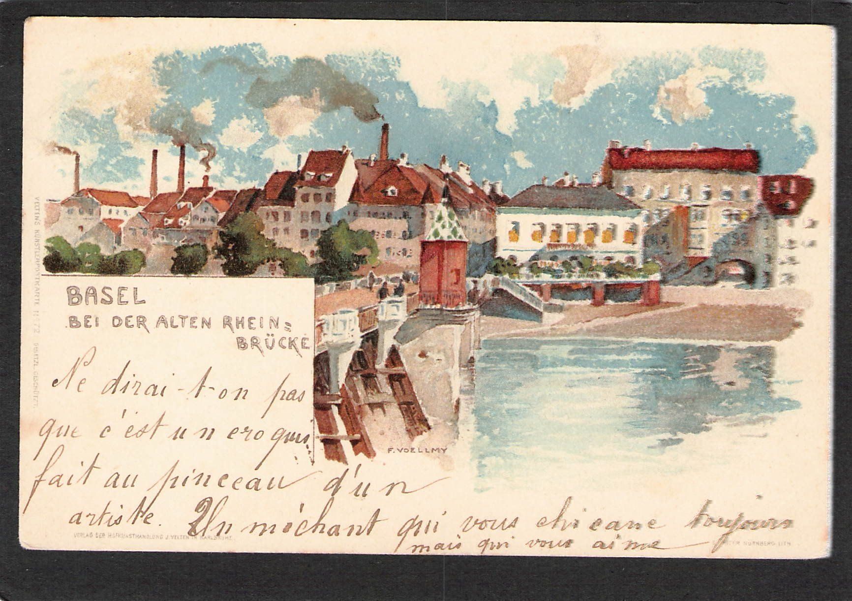 Cartes postales: Basel , Bei der alten Rheinbrücke , 1901 – D'occasion à Reichenburg par ibiza18