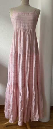 Robe longue rose L SPACE à fines rayures, été, taille M