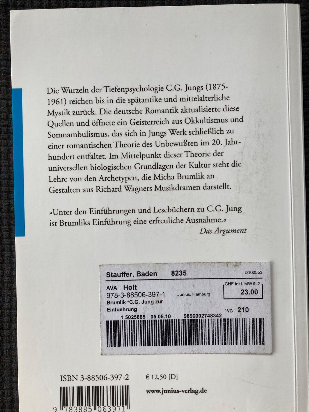 Libri: C.G.Jung, zur Einführung – Usato da Baden venduto da Yoyo1 1