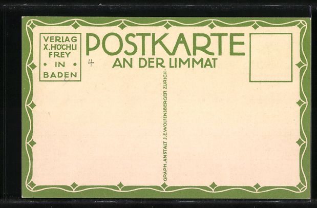 Ansichtskarten: Baden, Häuserpartie an der Limmat – Gebraucht aus Berlin von bartko-reher 1