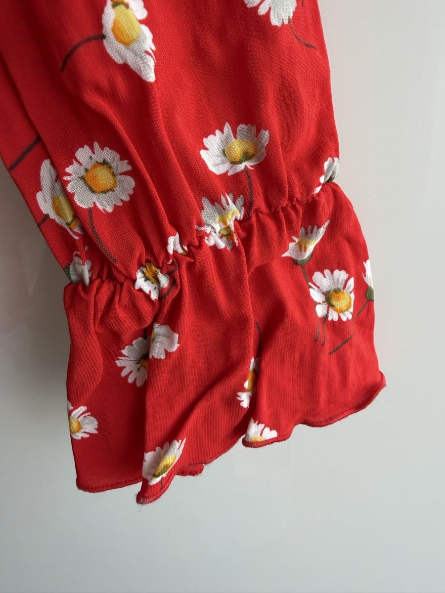 Kooples Blusen: Rote Bluse mit Gänseblümchen von The Kooples, Grösse 0 – Gebraucht aus Winterthur von marisole4 2