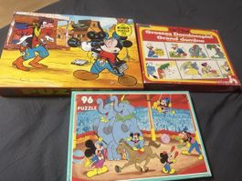 Sehr Alte Disney Mickey mouse Puzzle und Domino