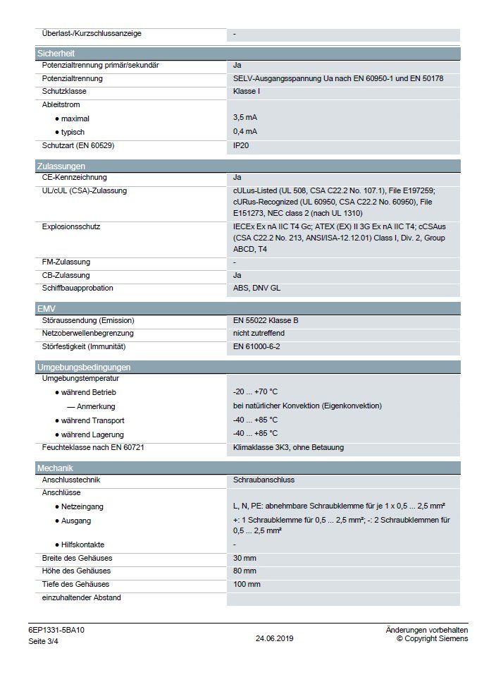 Siemens Componenti elettronici: SITOP PSU100C Netzteil, Siemens – Usato da Zufikon venduto da Doodie 3
