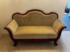 Sofa Polsterung beige Holzrahmen mit Ziernagel