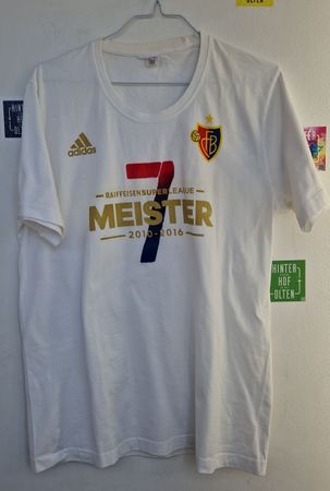 FC Basel Meister T-Shirt adidas weiss Grösse M