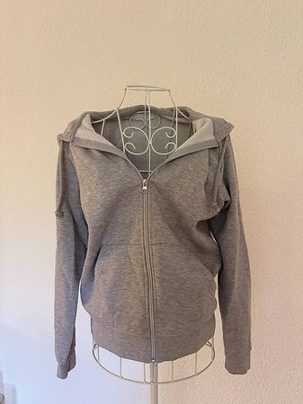 Graue Zip-Hoodie Jacke in Größe XS