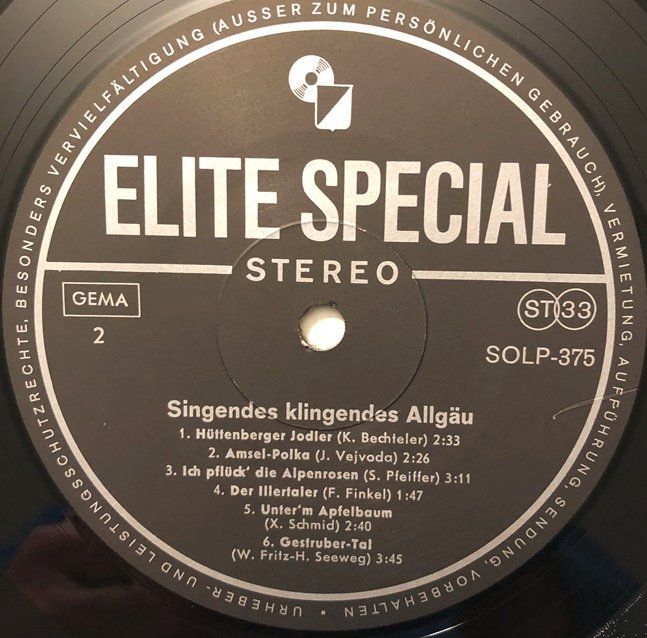 Dischi in vinile: Singendes, klingendes Allgäu (LP) – Usato da Grüningen venduto da azulmarron 3