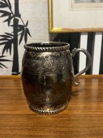 Vintage Krug aus Metall mit Muster, 20 cm hoch, Top!