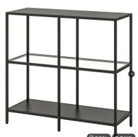 Regal schwarz Metall Glas guter Zustand