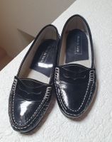 Schwarze Lack-Loafers, Made in Italy, Grösse 37