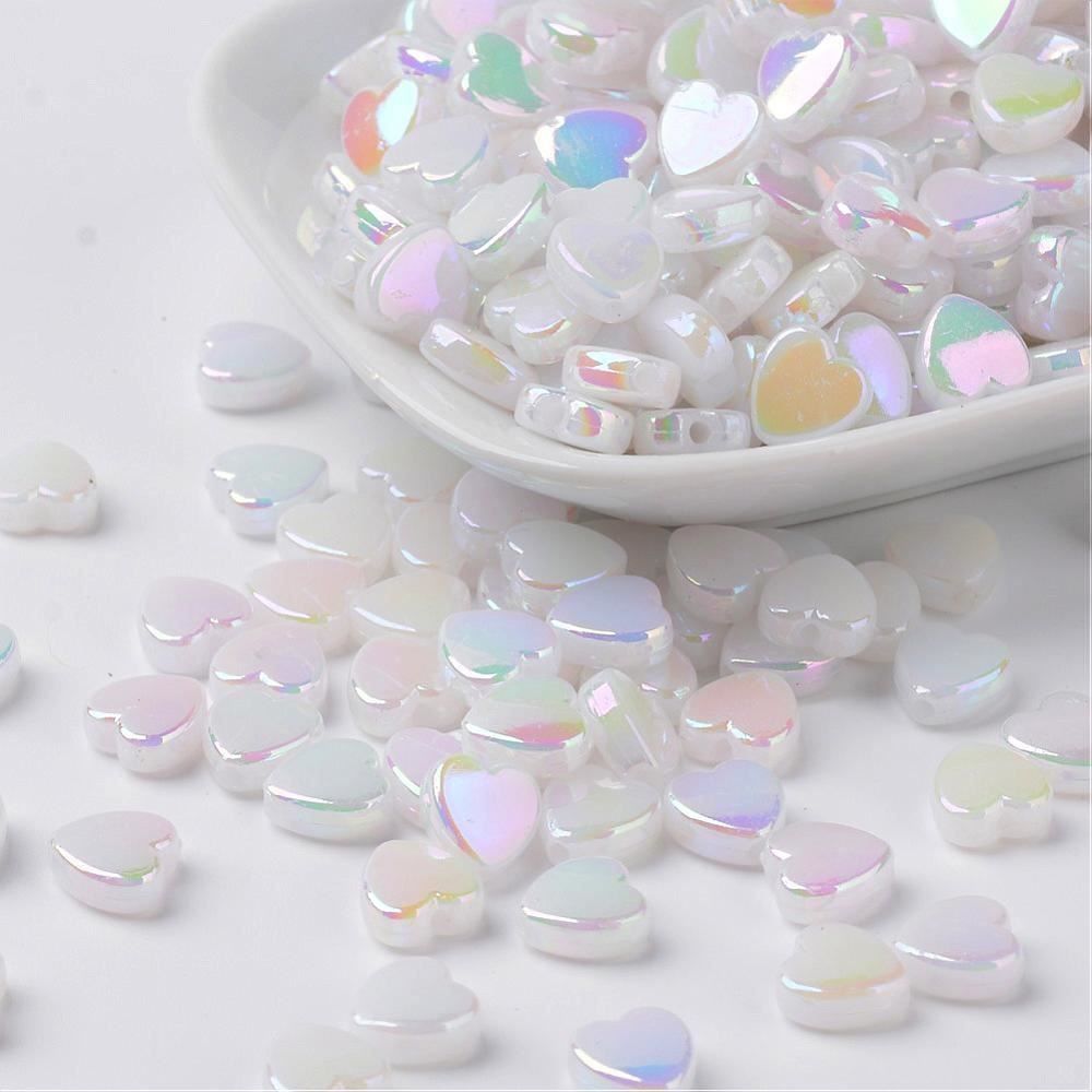 Perle (finte): Acrylperlen Herz milchig 8mm / 20St. – Nuovo (secondo la descrizione) da Rüegsau venduto da Tausendfreund