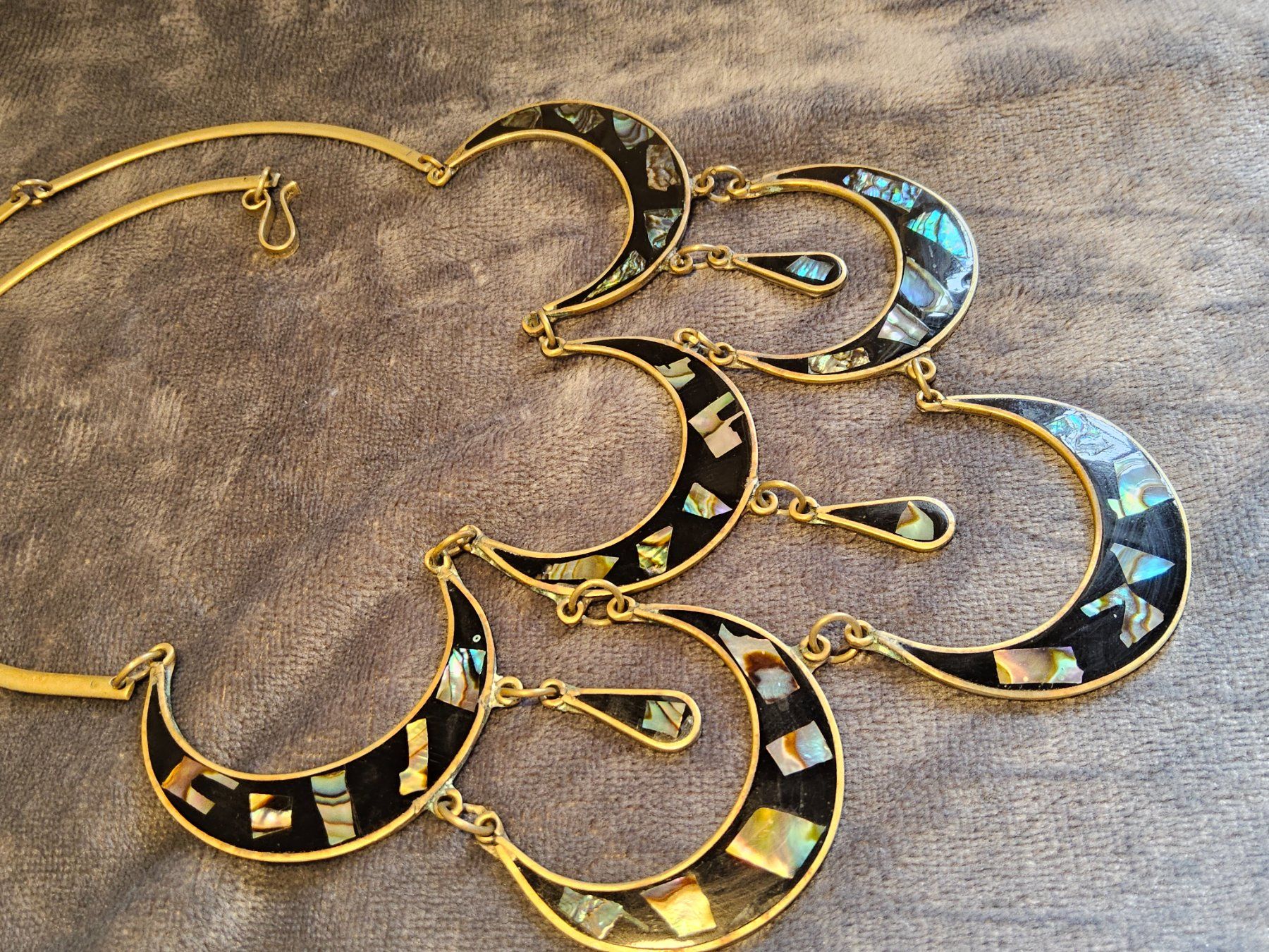 Catenine: Vintage TOP Alpaca Abalone Collier, 70er – Usato da Zürich venduto da philpip 1