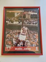 1990 Nba Hoops Michael Jordan BigSize gerahmt rot 25x20 cm