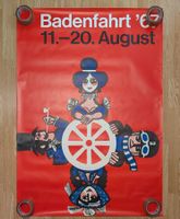 BADENFAHRT Volksfest Schweiz Original Plakat 1967, rar